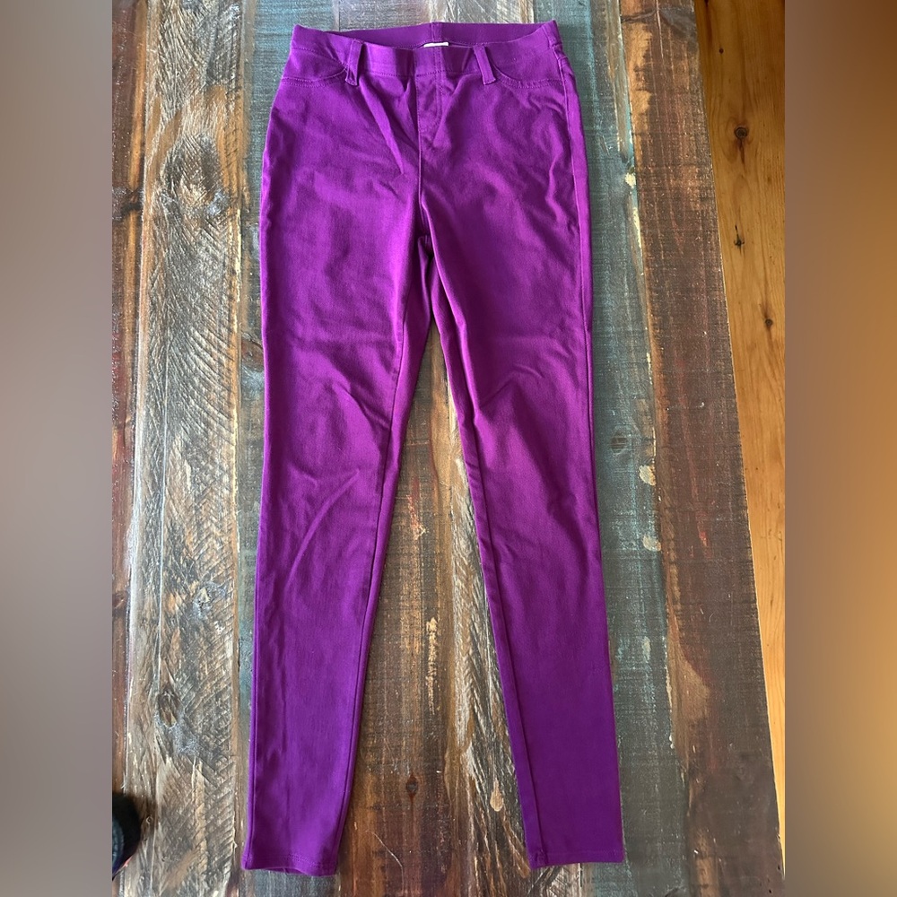 Faded Glory Women’s XS (0-2) Purple Stretch Pocket Pull On Jeggings